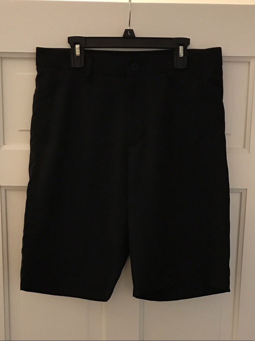 Men's Flat Front Black Golf Shorts — Classic Everyday Style